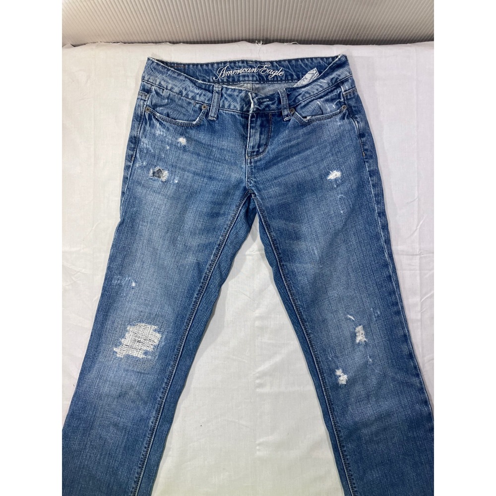 American Eagle Outfitters Distressed Blue Denim Jeans Women Size 2 Regular